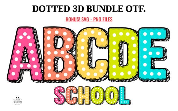 Dotted 3D Rainbow Font: Where Back-to-School Joy Meets Design Magic
