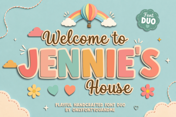 Jennies House: A Playful, Heartfelt Font Duo for Joyful Design